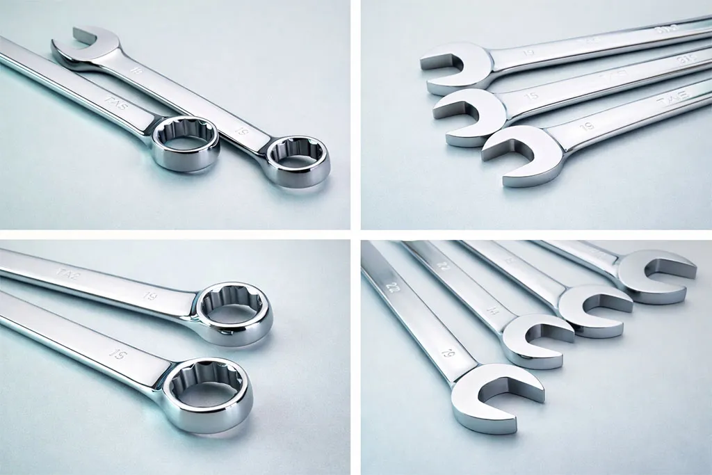 Комбинированный гаечный ключ с зеркальной полировкой